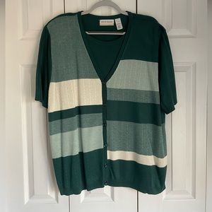 Alfred Dunner Short Sleeve Layered Look Sweater Size 2X